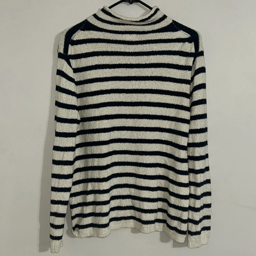 J.Crew striped nautical mock neck sweater medium